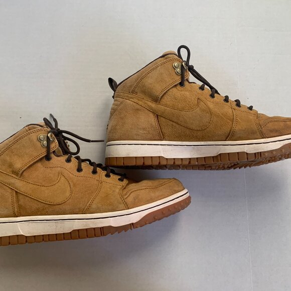Nike Dunk Hi CMFT WB Wheat Yellow Brown Suede Upper Gum Size 12 Sneakers Shoes - Picture 8 of 14